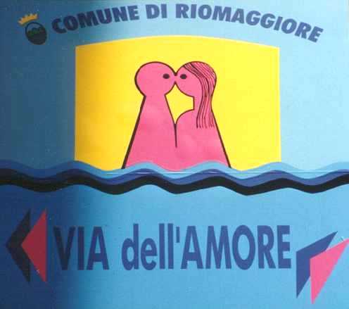 Hinweistafel auf den legendren         Wanderweg -Riomaggiore - Manarola   b18amo.jpg